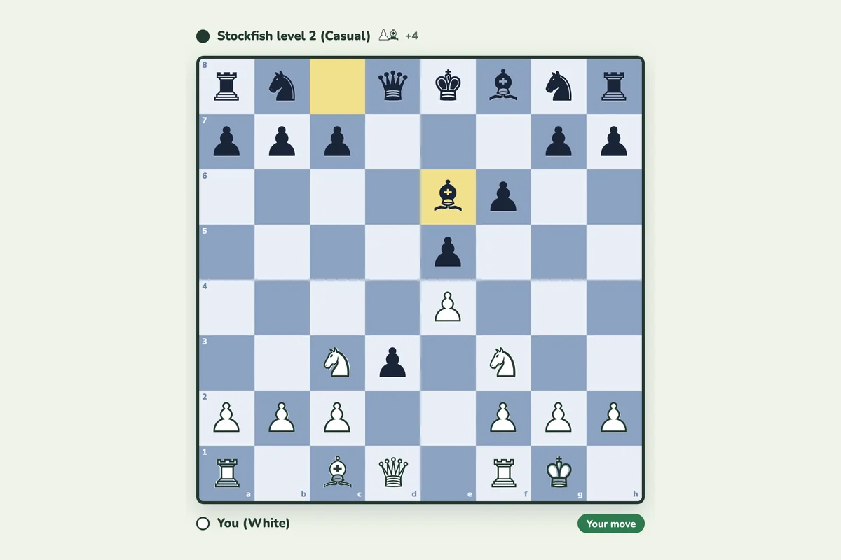 Screenshot of Chess being played
