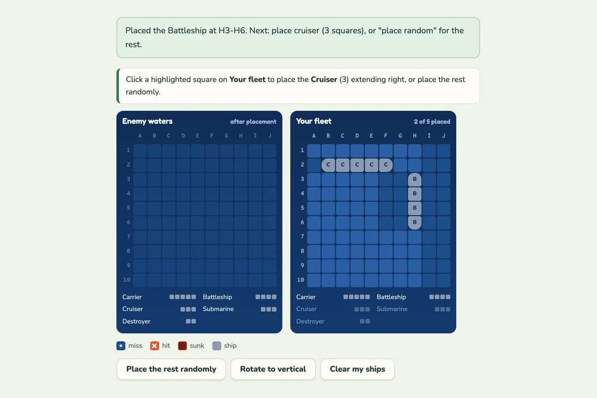 Screenshot 1 of 2 of Salvo being played