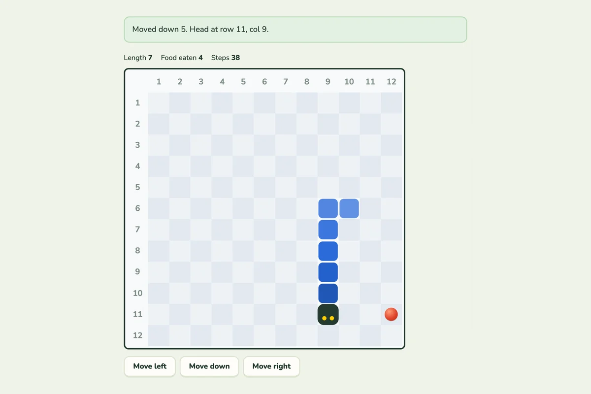 Screenshot of Snake being played