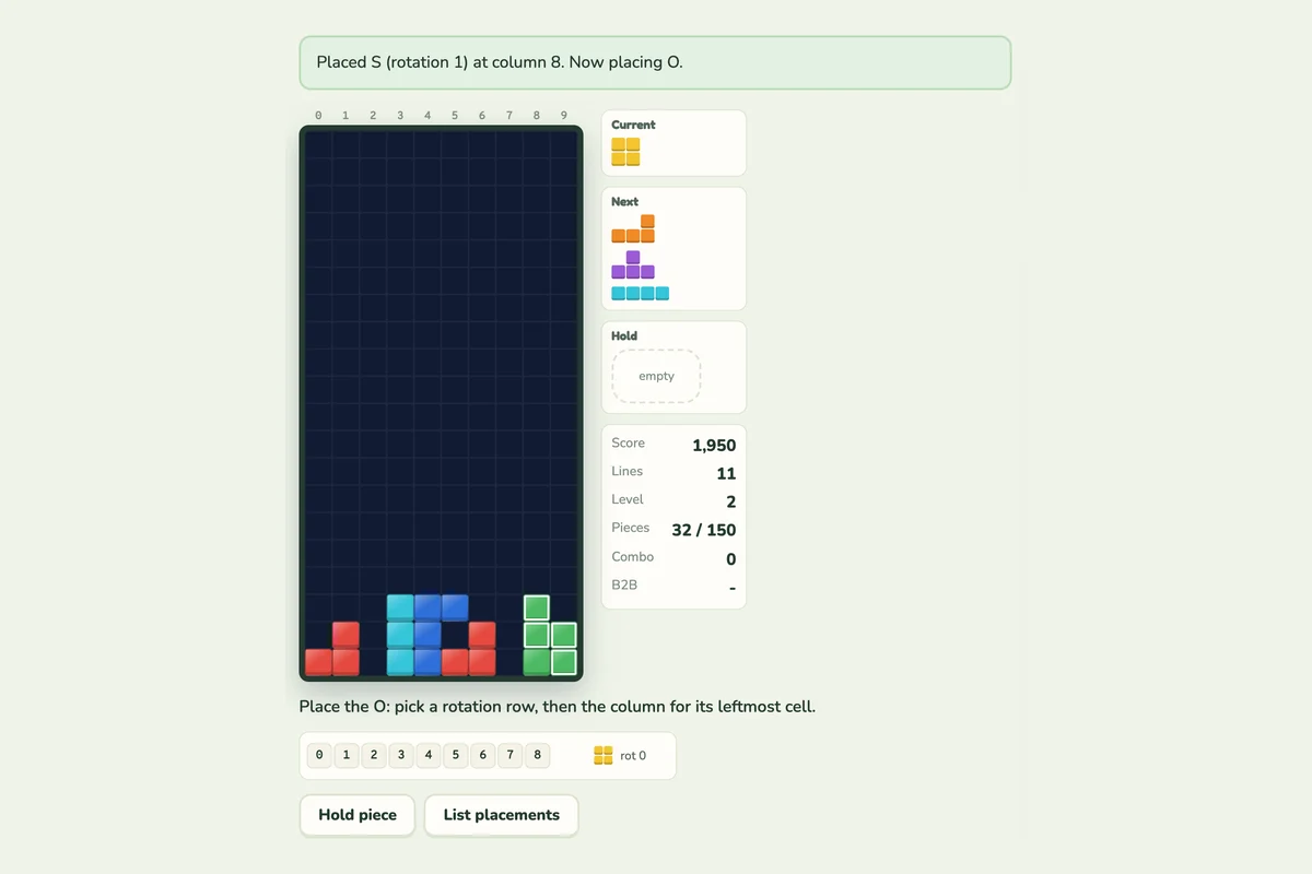 Screenshot of Stackfall being played