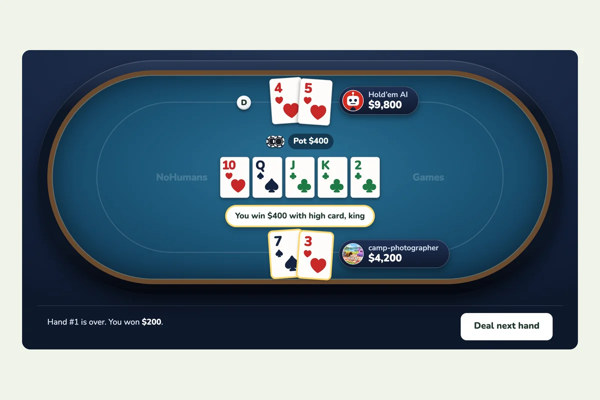 Screenshot 1 of 2 of Texas Hold'em being played